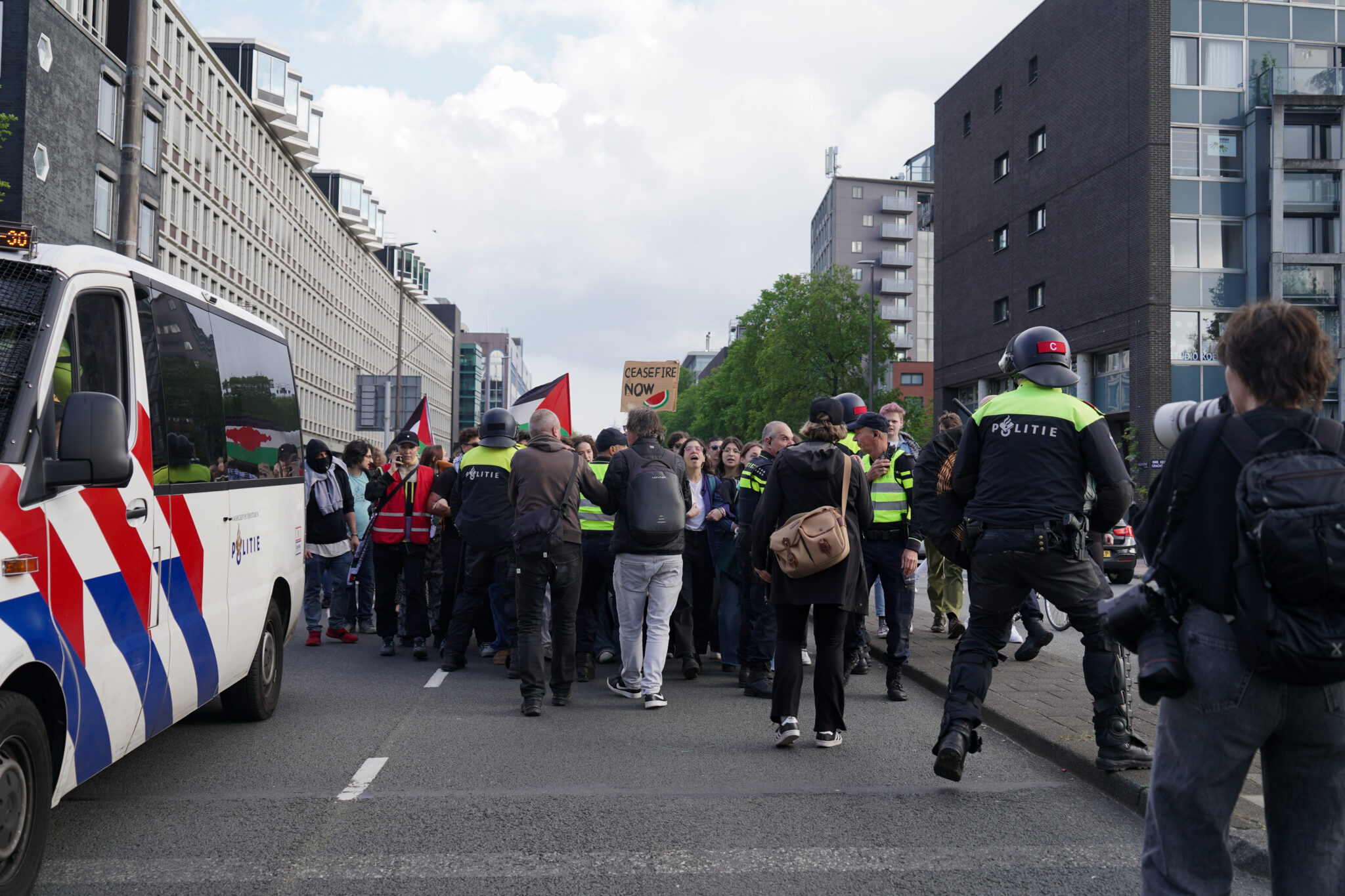 Foto's van de pro-Palestina-demonstraties aan de UvA voor Folia (2024)
