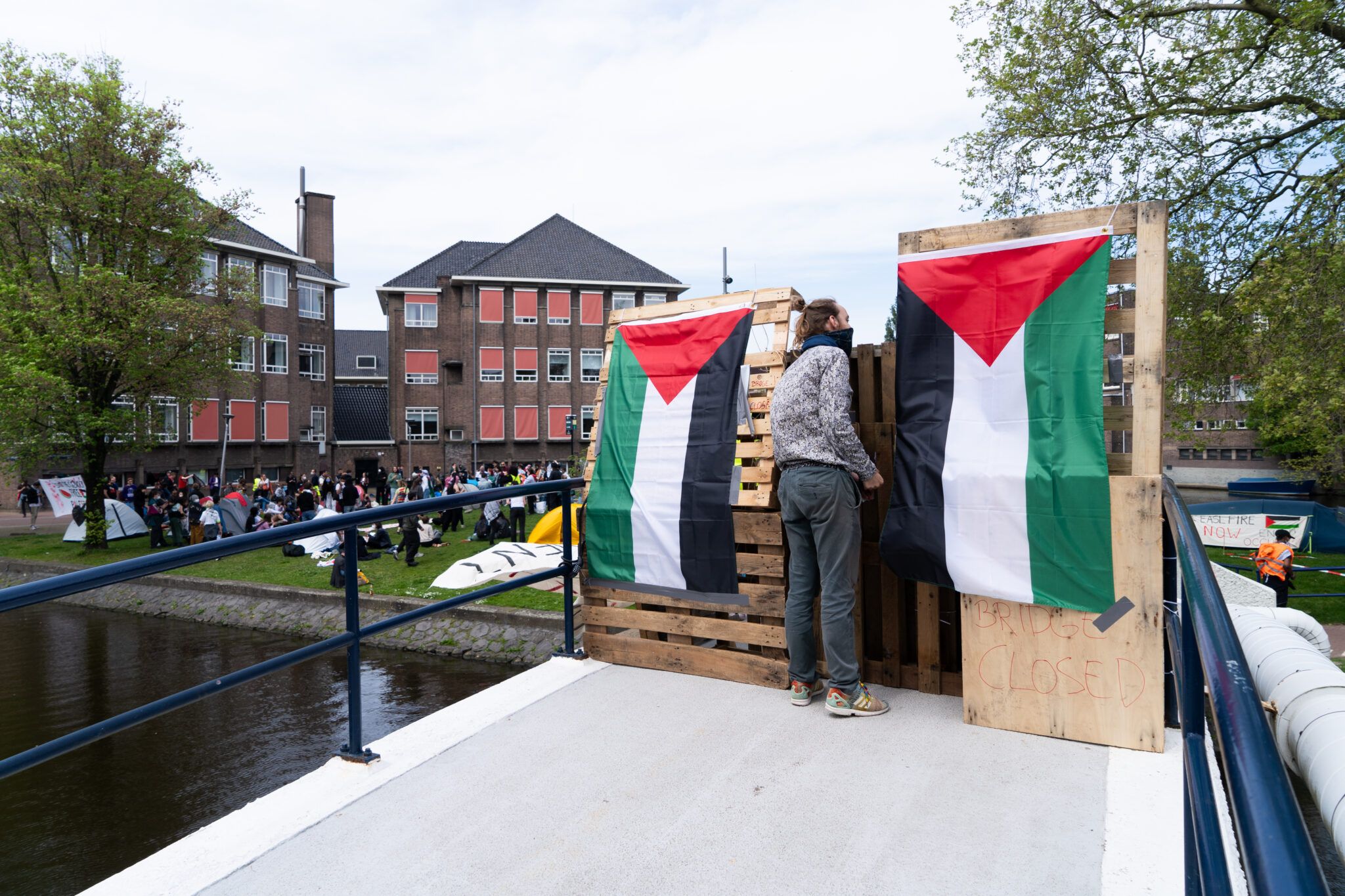 Foto's van de pro-Palestina-demonstraties aan de UvA voor Folia (2024)